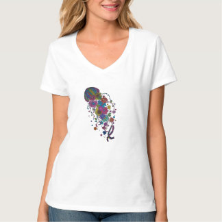 Camiseta Caneca Mandala de Água-Viva Floral Colorida T