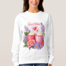 Canecas de Cacau do Dia dos Namorados com Flores e
