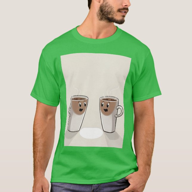 Camiseta Canecas de café vintage retrô (Frente)