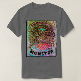 Camiseta Caneta Colorida De Arte Monstrada Do Mar Profundo