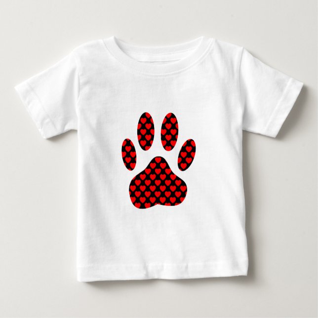 Camiseta Caneta De Cães Impressa Com Corações (Frente)