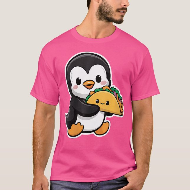 Camiseta Caneta de comida kawaii de pinguim engraçado segur (Frente)