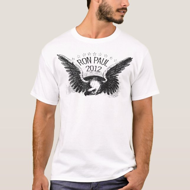 Camiseta Caneta de feltro do preto de Ron Paul 2012 (Frente)