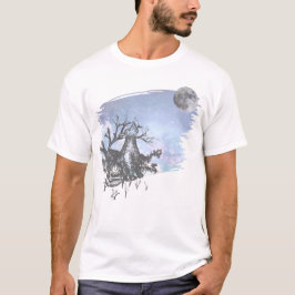 Camiseta Caneta e Lobo-Tinta e Camiseta-Lua Completa