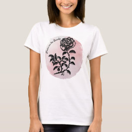 Camiseta Caneta e Rosa de tinta a rosa - Foco na beleza