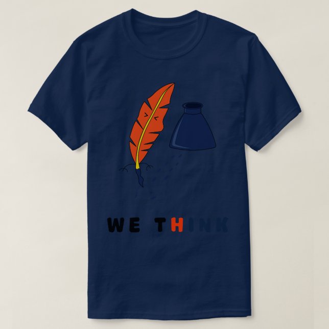 Camiseta Caneta E Tinta Engraçadas (Frente do Design)