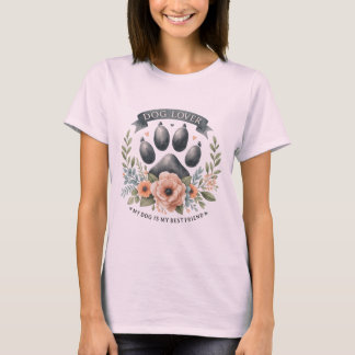Camiseta Caneta Floral Do Cão - Meu Cão É Meu Melhor Amigo