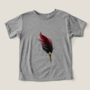Camiseta Caneta pena vermelha com ponta de ouro