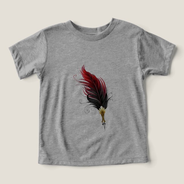 Camiseta Caneta pena vermelha com ponta de ouro (Design frontal)
