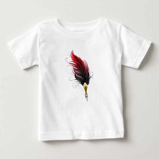 Camiseta Caneta pena vermelha com ponta de ouro (Frente)