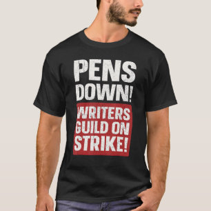 Camiseta Canetas Abaixo Escritores Guild Em Blocos Anti-AI