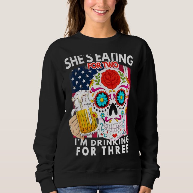 Camiseta Canetas Comendo Para 2 Im De Bebendo Para 3 Gravid (Frente)