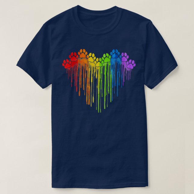 Camiseta Canetas de Cachorro Arco-Íris Cachorro Lover Orgul (Frente do Design)