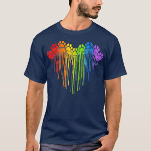 Camiseta Canetas de Cachorro Arco-Íris Cachorro Lover Orgul