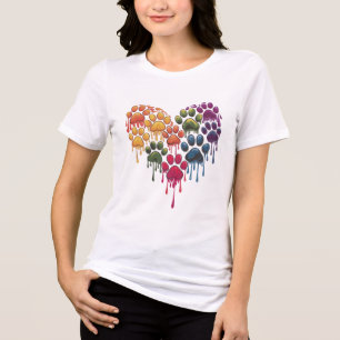 Camiseta Canetas de Cães Formando Coração - Camisa-T Bonita
