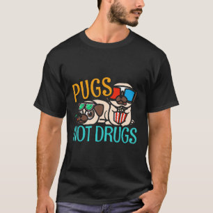 Camiseta Canetas Não Drogas Cães Grudge Pug Pet Gift Hea6u