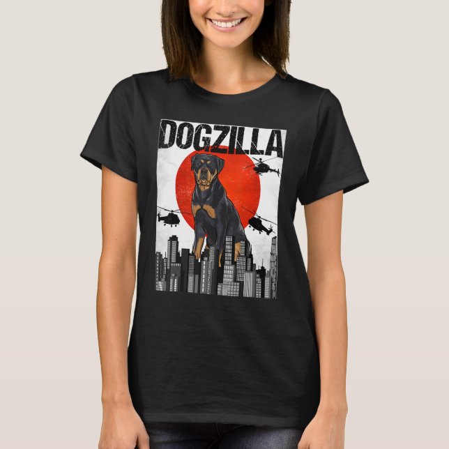 Camiseta Canezilla Dogzilla Rottweiler Japonês (Frente)