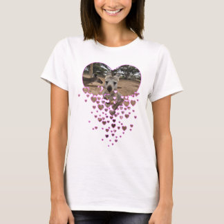 Camiseta canguru amor coração