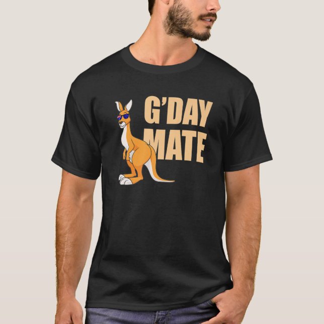 Camiseta Canguru  Austrália G'Day Parceiro Símbolo Australi (Frente)