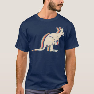 Camiseta Canguru Austrália Linha Arte Retro retro