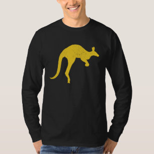 Camiseta Canguru Australiano Austrália Roo Amarelo Canguru