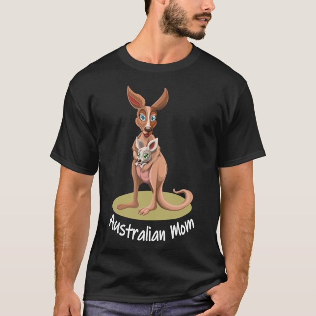 Camiseta Canguru australiano Mãe Australiana (Frente)