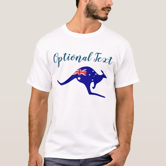Camiseta Canguru e Bandeira da Austrália (Frente)