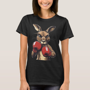 Camiseta Canguru Louco Com Luvas De Boxing Para Um Almoço S