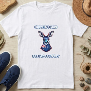 Camiseta Canguru Patriota Louco de Saltar Espírito Australi