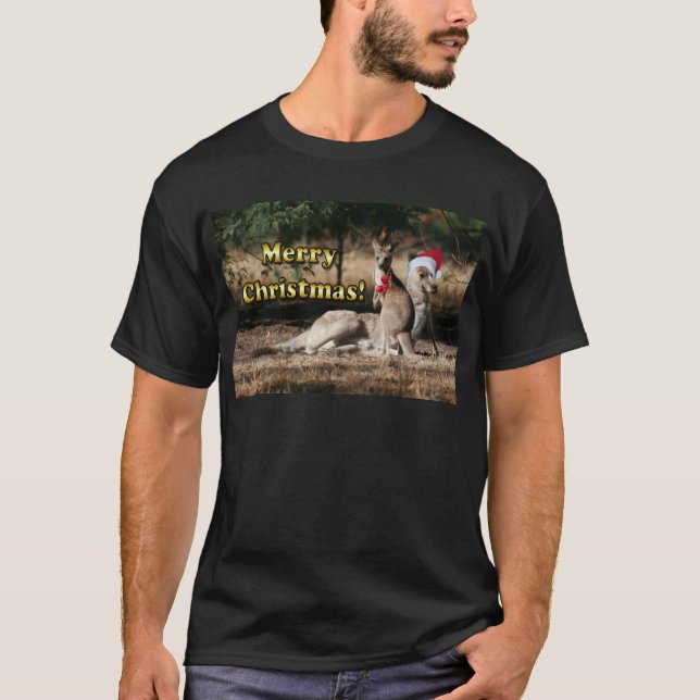 Camiseta Cangurus australianos do Natal do estilo (Frente)