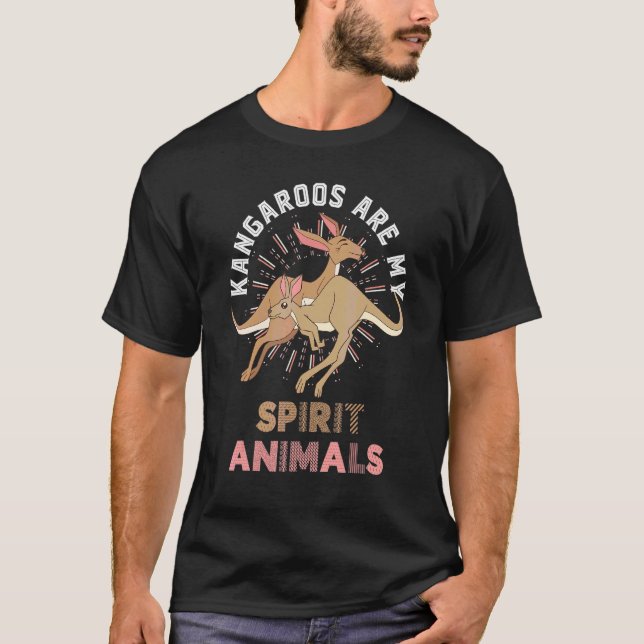 Camiseta Cangurus São Meus Animais Espirituais Canguru Aust (Frente)