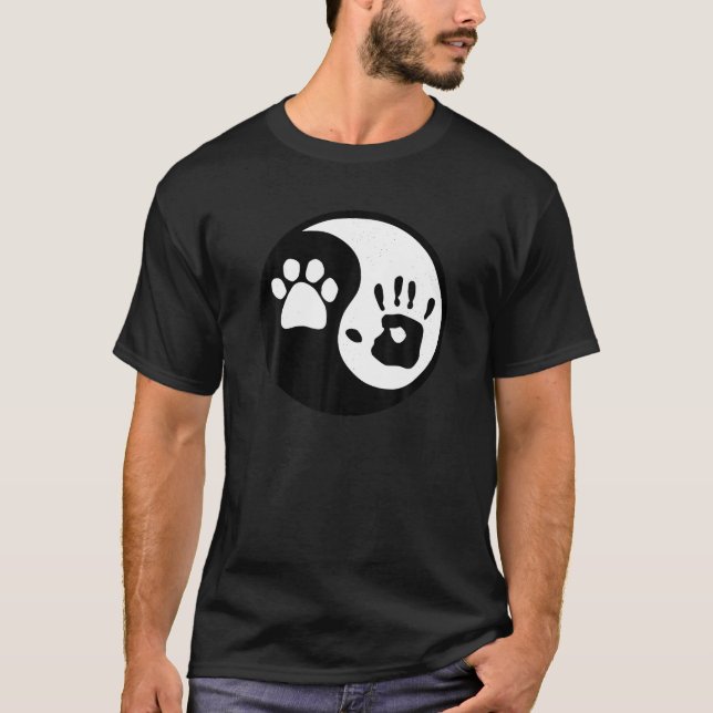Camiseta Canhão de Cães e Impressão Humano Yin Yang (Frente)