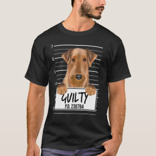 Camiseta Caniche Airedale Mugshot Cão Culpado
