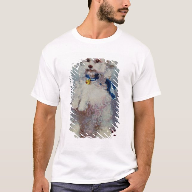 Camiseta Caniche com fita azul (Frente)