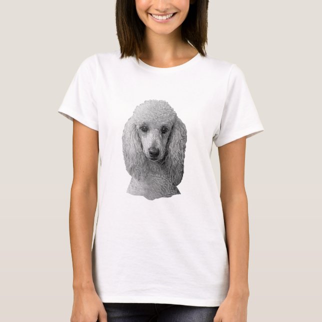 Camiseta Caniche - imagem estilizado - adicione seu próprio (Frente)