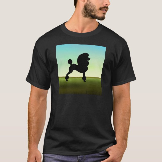 Camiseta Caniche padrão do campo gramíneo (Frente)