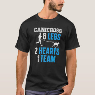 Camiseta Canicross 6 Pernas 2 Corações 1 Cachorro Esportivo