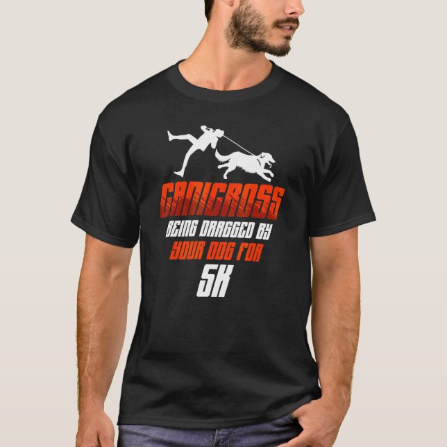Camiseta Canicross Sendo Arrastado Para Cachorro 5k Executa (Frente)