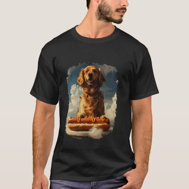 Camiseta Canina comendo cachorro quente 1 (Frente)