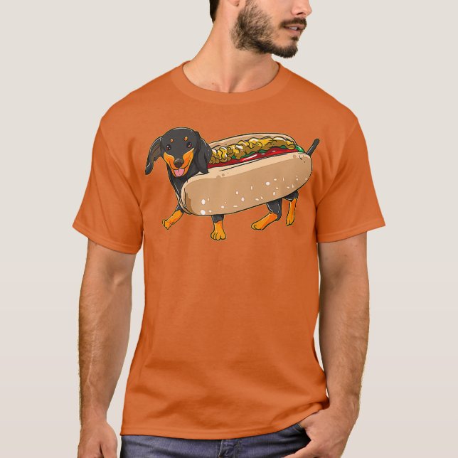 Camiseta Canina De Dachshund Enfermeira De Cães Enchidos Em (Frente)