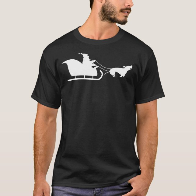 Camiseta Canina de Salsicha de Cão de Natal (Frente)