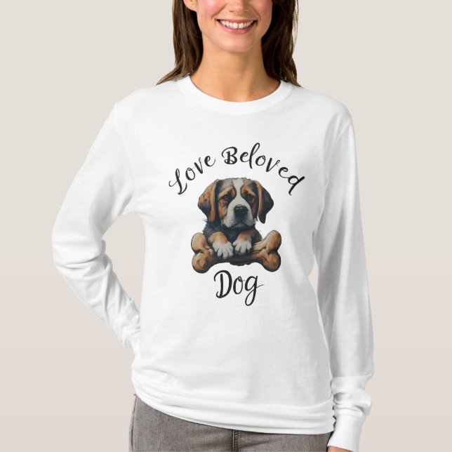 Camiseta Canina Sobre Tee: Vista o coração na Capa (ou (Frente)