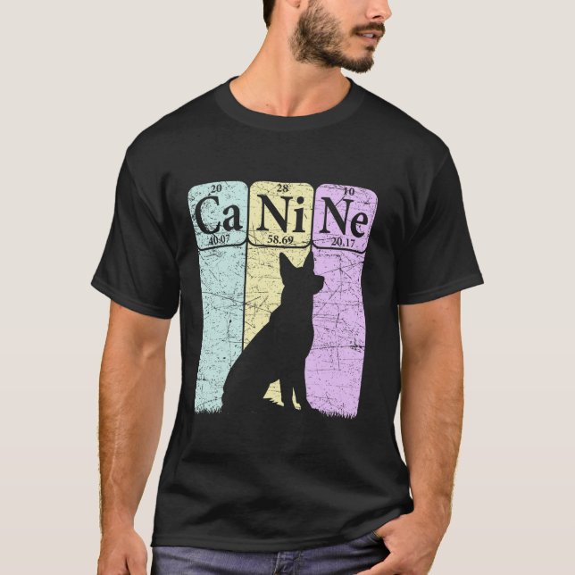 Camiseta Canine Dog Elementos de Mesa Periódicos Pastel Dog (Frente)