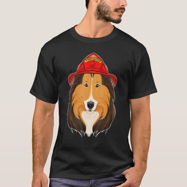 Camiseta Canine Handler I Fireman Dog I Bombeiro Collie (Frente)