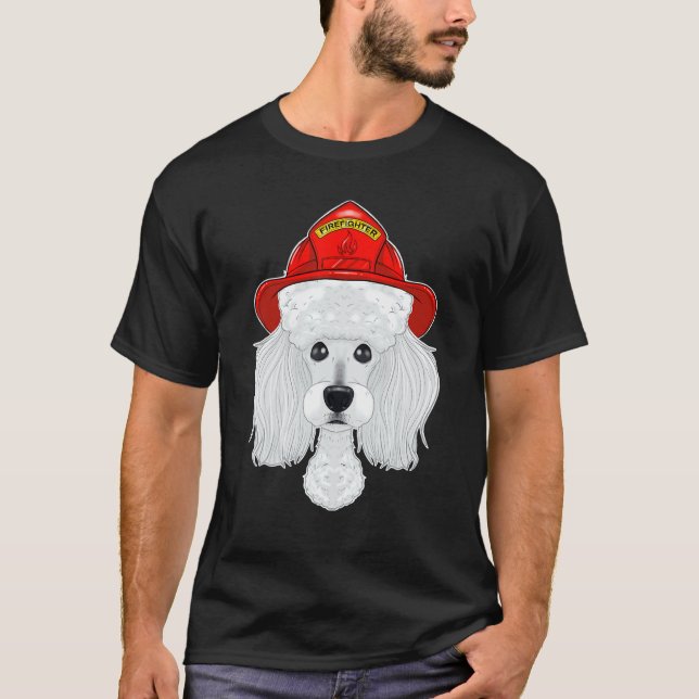 Camiseta Canine Handler I Fireman Dog I Bombeiro Poodle (Frente)