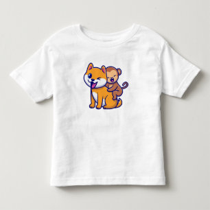 Camiseta Canino Adorável e Cartografia Macacos Duo