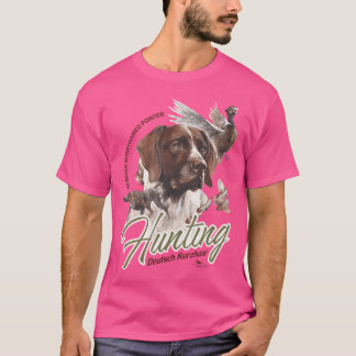 Camiseta Canino Alemão De Boca Curta Gsp Cães Caçadores
