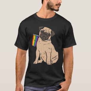 Camiseta Canino Arco-Íris Orgulho gay LGBT Animal Pet Lov