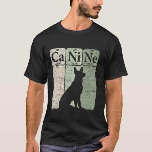 Camiseta Canino Cão Elementos de Mesa Periódicos Cão Cachor