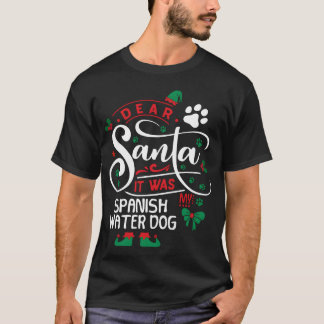 Camiseta Canino de Água Espanhol Cachorro de Natal Família